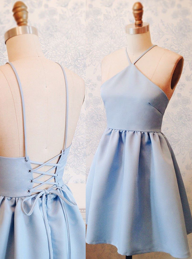Strappy Homecoming Dresses,Simple Homecoming Dress,Lace Up Homecoming - Wishingdress Strappy Homecoming Dresses,Simple Homecoming Dress,Lace Up Homecoming - Wishingdress
