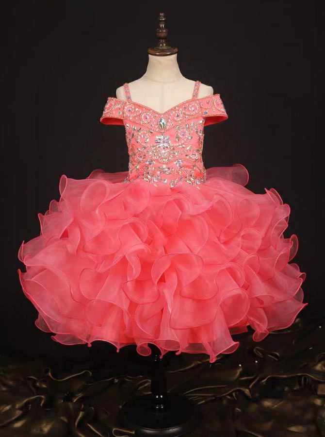 Stunning Little Girls Party Dresses,Little Princess Dress for Teens,GPD0045, J4 / Fuchsia