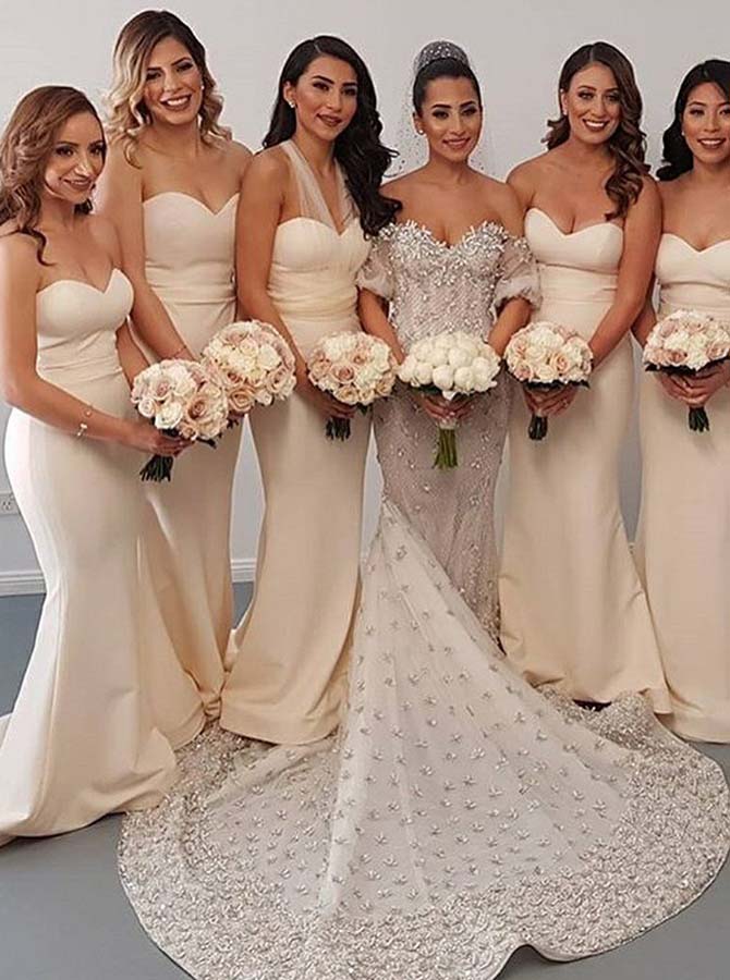 Sweetheart Bridesmaid Dress,Mermaid Bridesmaid Dress,Satin Bridesmaid Dress,BD00091, US26W / Red