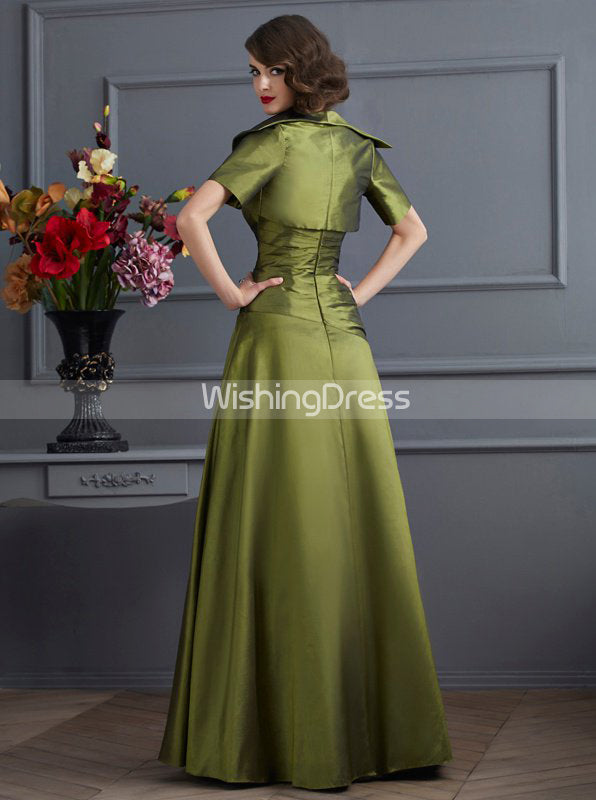 Party Wear Mother Of The Bride Dresses Long With Jacket Taffeta