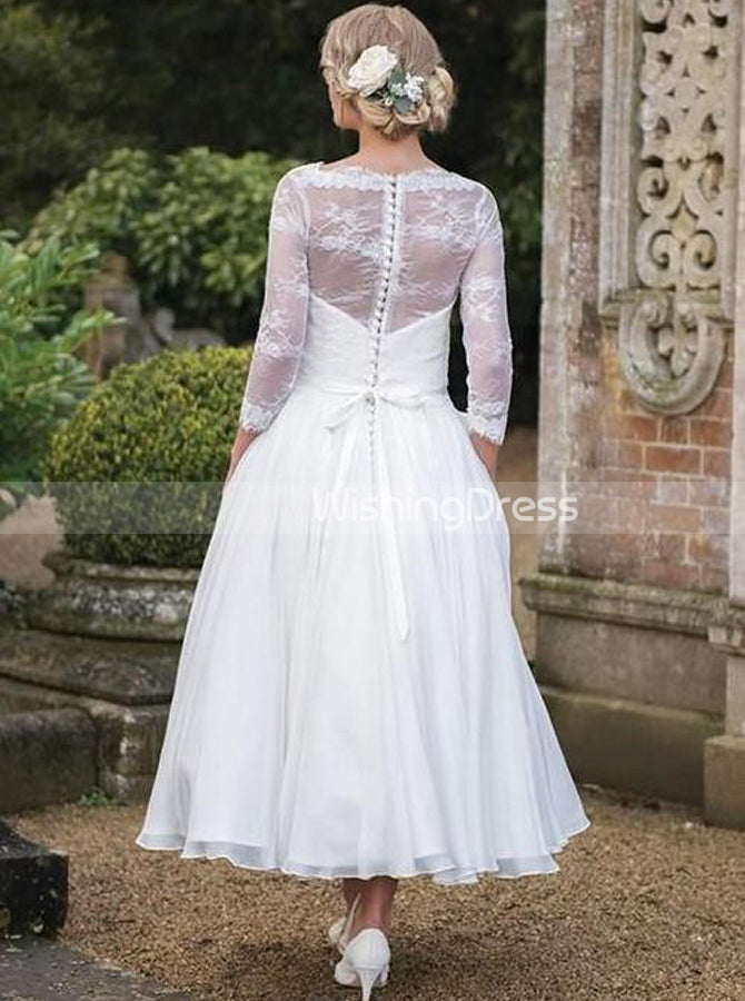 Tea Length Wedding Dresses,Garden Wedding Dress,WD00415 - Wishingdress Tea Length Wedding Dresses,Garden Wedding Dress,WD00415 - Wishingdress