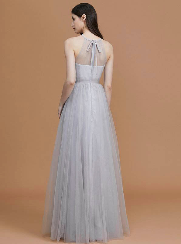 Tulle Bridesmaid Dress,Long Bridesmaid Dress,High Neck Bridesmaid Dress,BD00165, US6 / Grape
