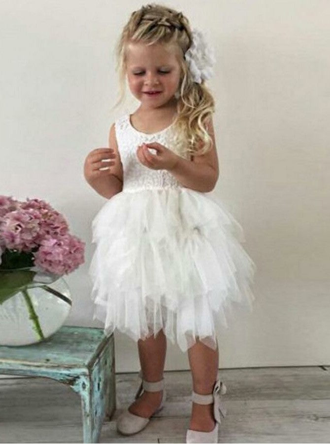 Tulle Flower Girl Dresses,Baby Flower Girl Dress,cute Flower Girl Dress,FD00023, Child5 / Ivory