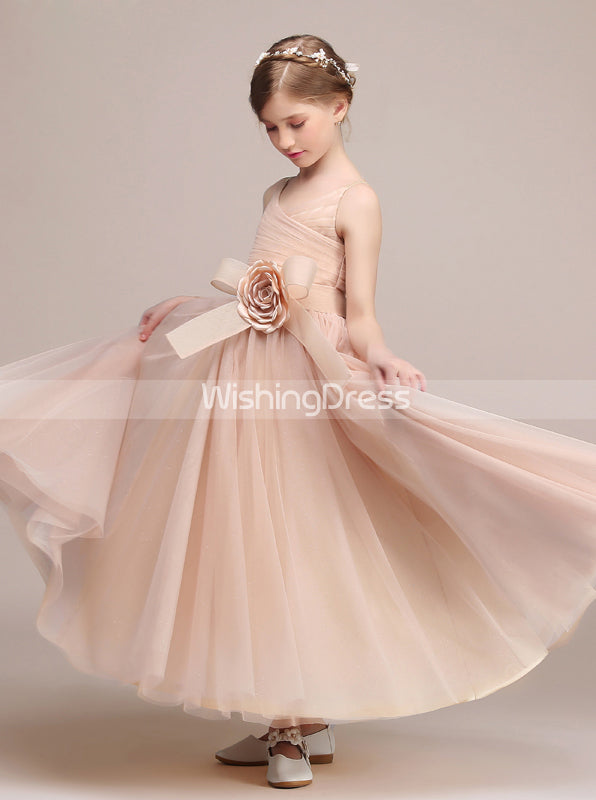 Tulle Long Junior Bridesmaid Dresses,Modest Junior Bridesmaid Dress,JB