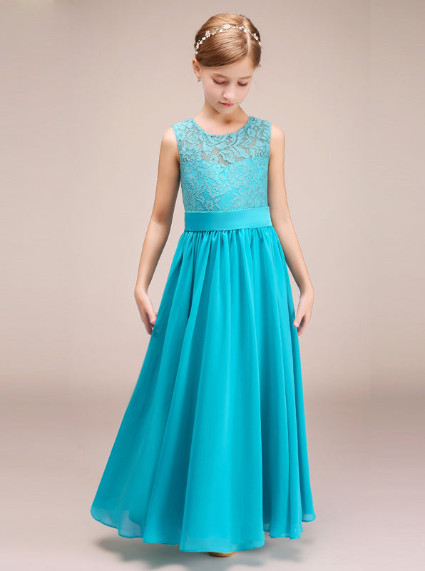 Turquoise Junior Bridesmaid Dresses,Long Junior Bridesmaid Dress