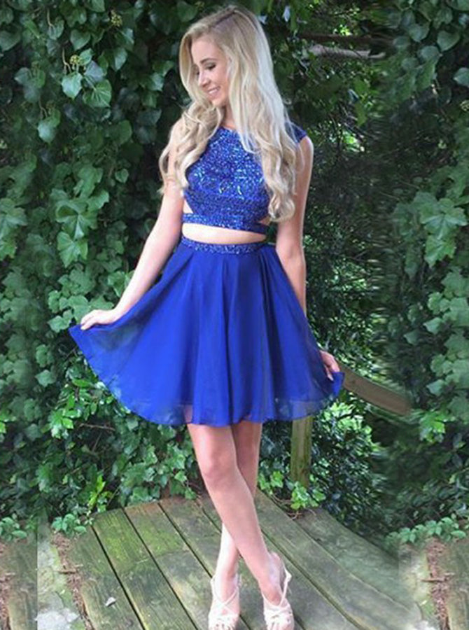 Two Piece Dresses,Royal Blue Homecoming Dresses,Chiffon Cocktail Dress,HC00002, US18W / Dark Navy Two Piece Dresses,Royal Blue Homecoming Dresses,Chiffon Cocktail Dress,HC00002, US18W / Dark Navy