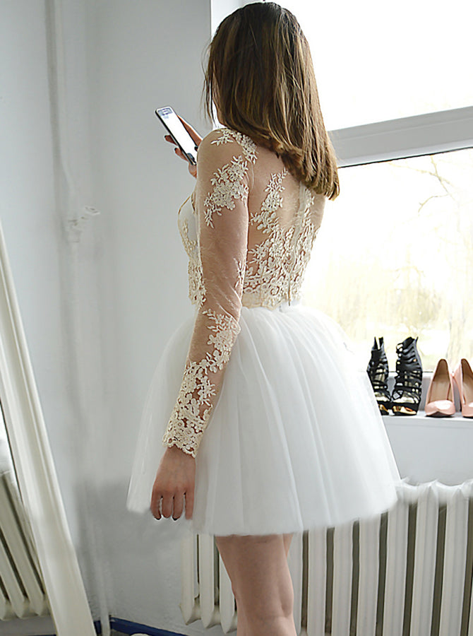 fitted lace wedding dress Two Piece Prom Dresses with Long Sleeves,Ivory Long Prom Dress,PD00401, fitted lace wedding dress Two Piece Prom Dresses with Long Sleeves,Ivory Long Prom Dress,PD00401,