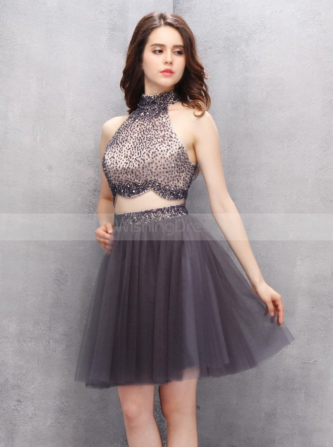 Two Piece Homecoming Dresses,Grey Homecoming Dress,High Neck Homecoming Dresses,HC00059, US18W / Red Two Piece Homecoming Dresses,Grey Homecoming Dress,High Neck Homecoming Dresses,HC00059, US18W / Red