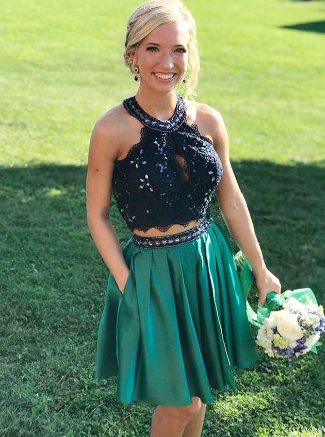 Two Piece Homecoming Dresses,Homecoming Dress with Pockets,HC00176, US6 / Burgundy Two Piece Homecoming Dresses,Homecoming Dress with Pockets,HC00176, US6 / Burgundy