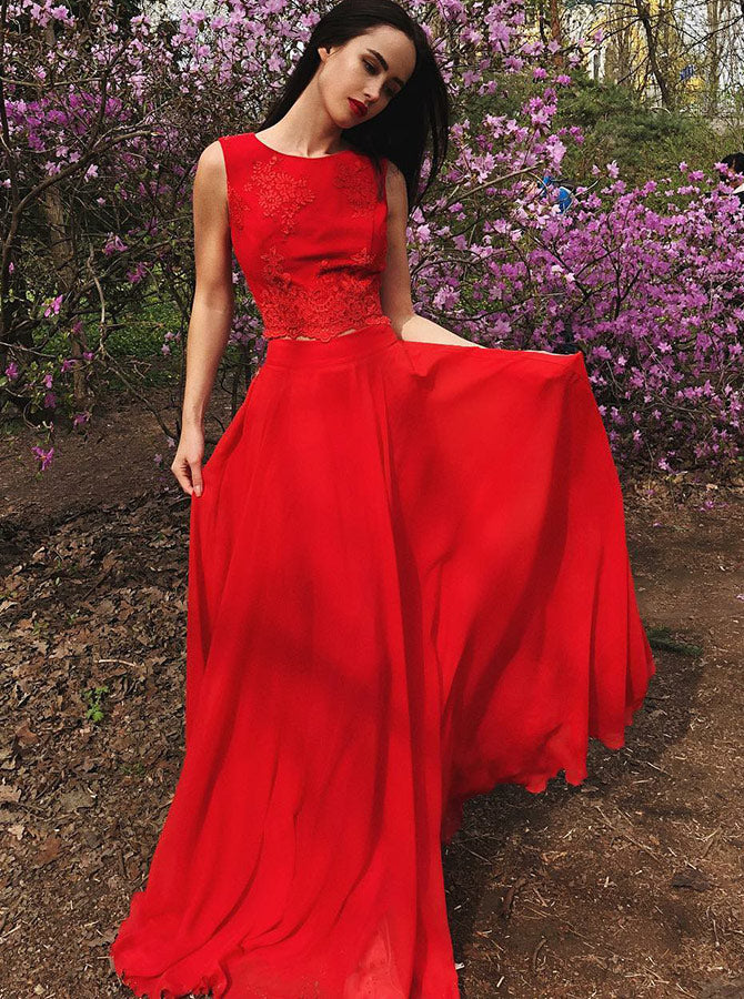 Two Piece Homecoming Dresses,Red Prom Dresses,Long Chiffon Homecoming Dress,HC00085 Two Piece Homecoming Dresses,Red Prom Dresses,Long Chiffon Homecoming Dress,HC00085