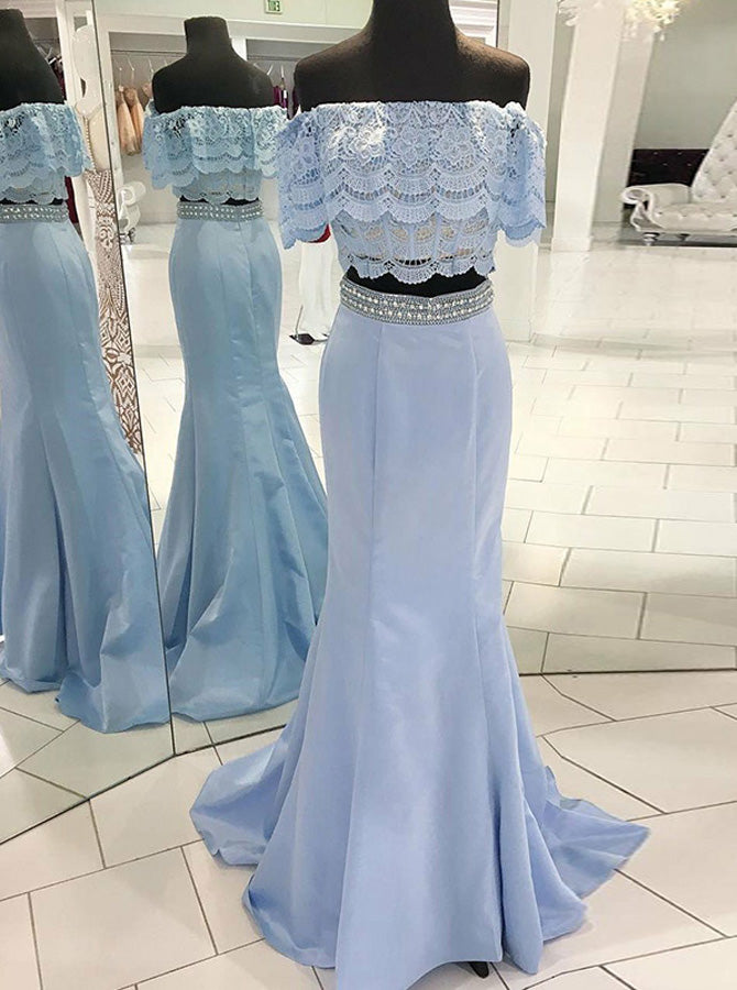 Two Piece Light Blue Prom Dress,Lace Evening Dress,Stylish Evening Dress PD00044, US8 / Burgundy Two Piece Light Blue Prom Dress,Lace Evening Dress,Stylish Evening Dress PD00044, US8 / Burgundy