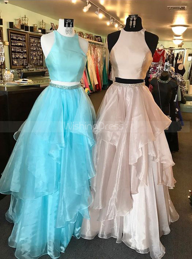 dresses for teenagers Teen Girls Ball Gown 2 Two Piece Prom Dresses,Pink Prom