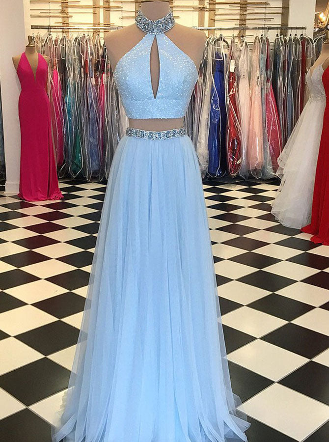Two Piece Prom Dresses In Two Piece Prom Dresses,SkyBlue Prom
