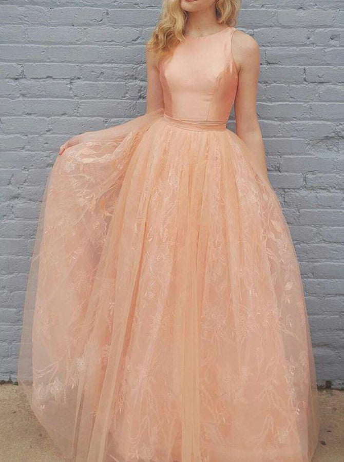 Two Piece Prom Dresses,Tull Lace Prom Dress for Teens,Stunning Evening Dress,PD00429, US14 / Lilac