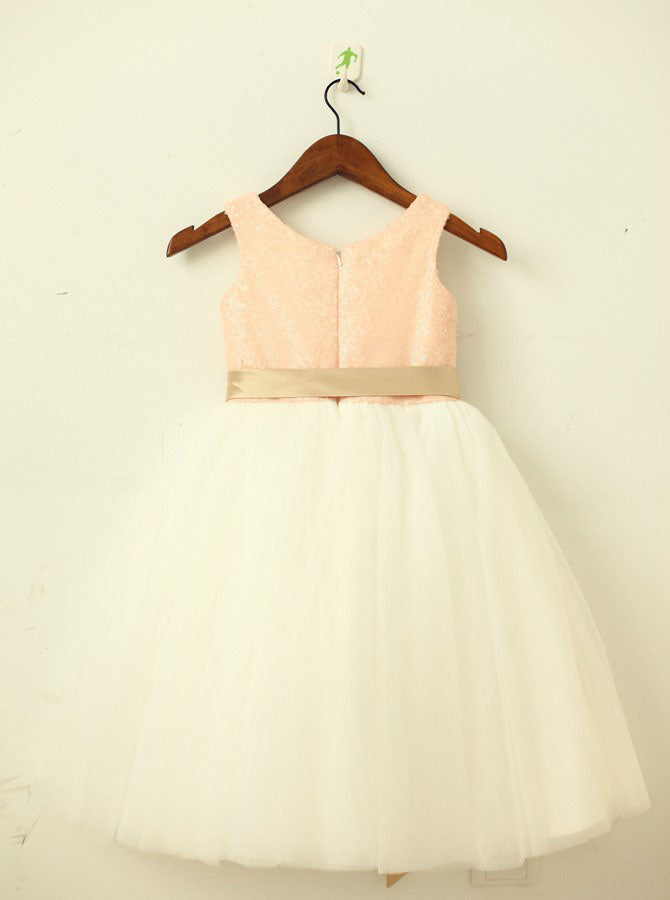 Two Tone Flower Girl Dresses,Knee Length Flower Girl Dress,Cute Flower - Wishingdress Two Tone Flower Girl Dresses,Knee Length Flower Girl Dress,Cute Flower - Wishingdress