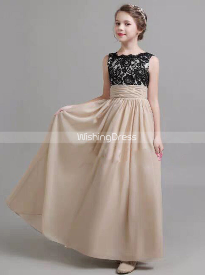 Two Tone Junior Bridesmaid Dress,Chiffon Long Junior Bridesmaid Dress,