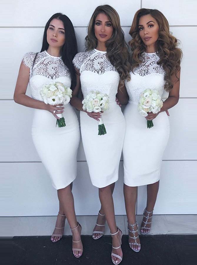 White Bridesmaid Dress,Tight Bridesmaid Dress,Short Bridesmaid Dress,BD00099, US14 / Dark Navy White Bridesmaid Dress,Tight Bridesmaid Dress,Short Bridesmaid Dress,BD00099, US14 / Dark Navy