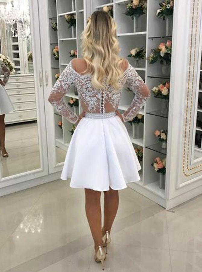 White Homecoming Dress,Homecoming Dress with Sleeves,Illusion Homecoming Dress,HC00187, US16 / Burgundy White Homecoming Dress,Homecoming Dress with Sleeves,Illusion Homecoming Dress,HC00187, US16 / Burgundy