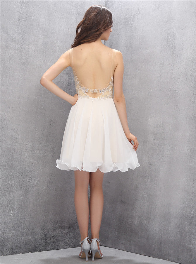White Homecoming Dresses Short Homecoming Dress Homecoming Dress for Teens HC00010