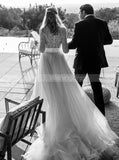 Elegant Long Sleeve Wedding Dress,Destination Bridal Gown,WD00947