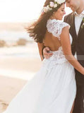 Sheath Destination Wedding Dress,Open Back Beach Wedding Dress,WD00959