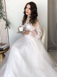 Gorgeous A-line Bridal Gown,Bishop Sleeves Wedding Dress,WD00967