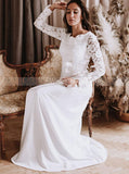 Floor Length Wedding Dress With Sleeve,Modest Bridal Dress,WD00978