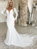 Trumpet Wedding Dress,Long Sleeve Wedding Dress,WD00982