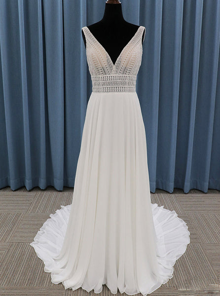 Chiffon Destination Wedding Dress,Beach Wedding Dress,WD00999