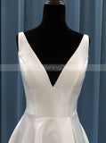 A-line Satin Wedding Dress,Simple Bridal Dress,WD00998