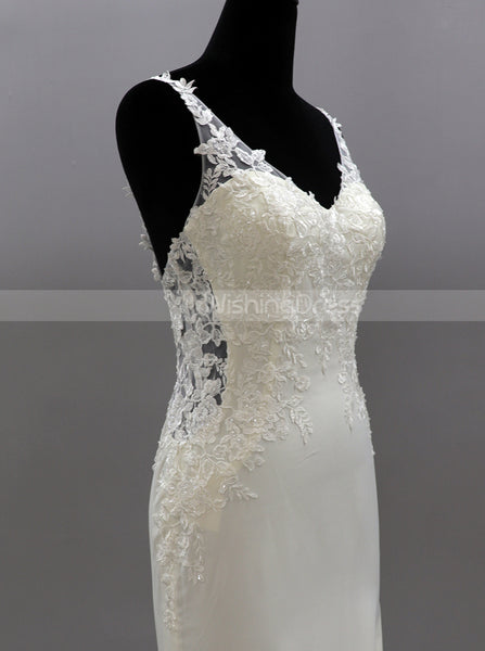 Open Back Wedding Dress,Fit And Flare Bridal Dress With Cutaway Train,WD01000