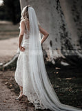 Fitted Lace Wedding Dress,Spaghetti Straps Bridal Dress,WD01007