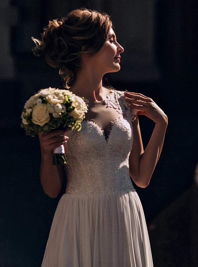 Beach Chiffon Wedding Dress,Lace Up Back Casual Wedding Dress,WD01008 - Wishingdress Beach Chiffon Wedding Dress,Lace Up Back Casual Wedding Dress,WD01008 - Wishingdress