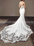 Trumpet Wedding Dress,Spaghetti Straps Bridal Dress,WD01020