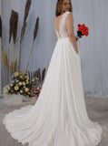 Chiffon Wedding Dress With Pockets,Beach Wedding Dress,WD01027