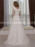 Modest Wedding Dress,A-line Bridal Dress With Sleeve,WD01058