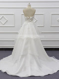 Sweetheart Neckline Wedding Dress,Flounce Skirt Bridal Gown,WD01072