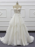 Sweetheart Neckline Wedding Dress,Flounce Skirt Bridal Gown,WD01072