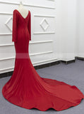 Red Wedding Dress With Sleeve,Modest Wedding Dress,WD01078