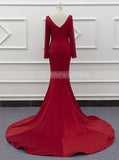 Red Wedding Dress With Sleeve,Modest Wedding Dress,WD01078