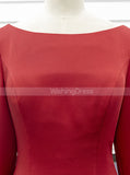 Red Wedding Dress With Sleeve,Modest Wedding Dress,WD01078