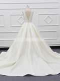 A-line Satin Wedding Dress,Classic Bridal Dress,WD01082