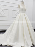 A-line Satin Wedding Dress,Classic Bridal Dress,WD01082