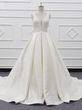 A-line Satin Wedding Dress,Classic Bridal Dress,WD01082