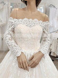 Princess Wedding Gown,Long Sleeve Bridal Gown,WD01088