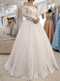 Princess Wedding Gown,Long Sleeve Bridal Gown,WD01088
