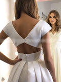 A-line V-neck Wedding Dress,Modern Wedding Dress With Slit,WD01101