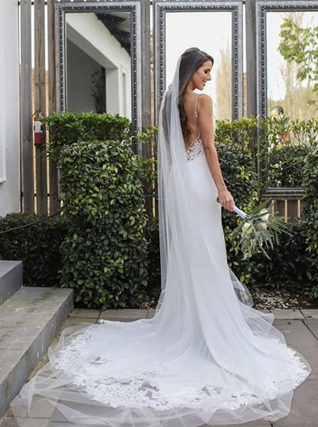 Spaghetti Straps Wedding Dress,Destination Wedding Dress,WD00882