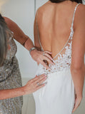 Spaghetti Straps Wedding Dress,Destination Wedding Dress,WD00882
