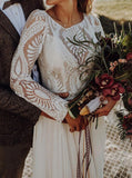 Boho Wedding Dress With Sleeve,Destination Wedding Dress,WD00899